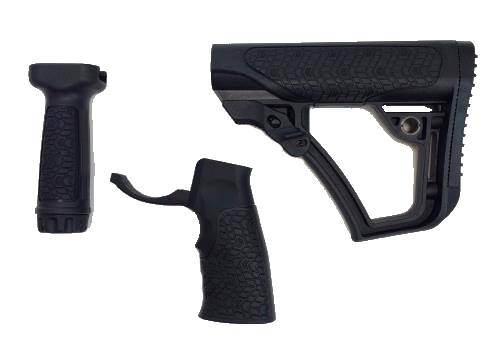 Daniel Defense Collapsible Buttstock Pistol Grip & Vertical Foregrip Combo BLK