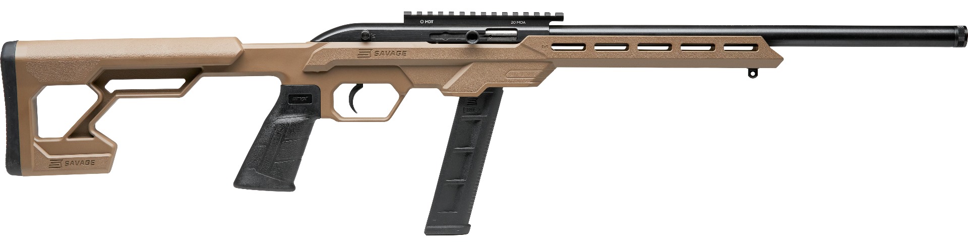 SAV 64 PREC 22LR SEMI 20RD FDE THREADED BARREL