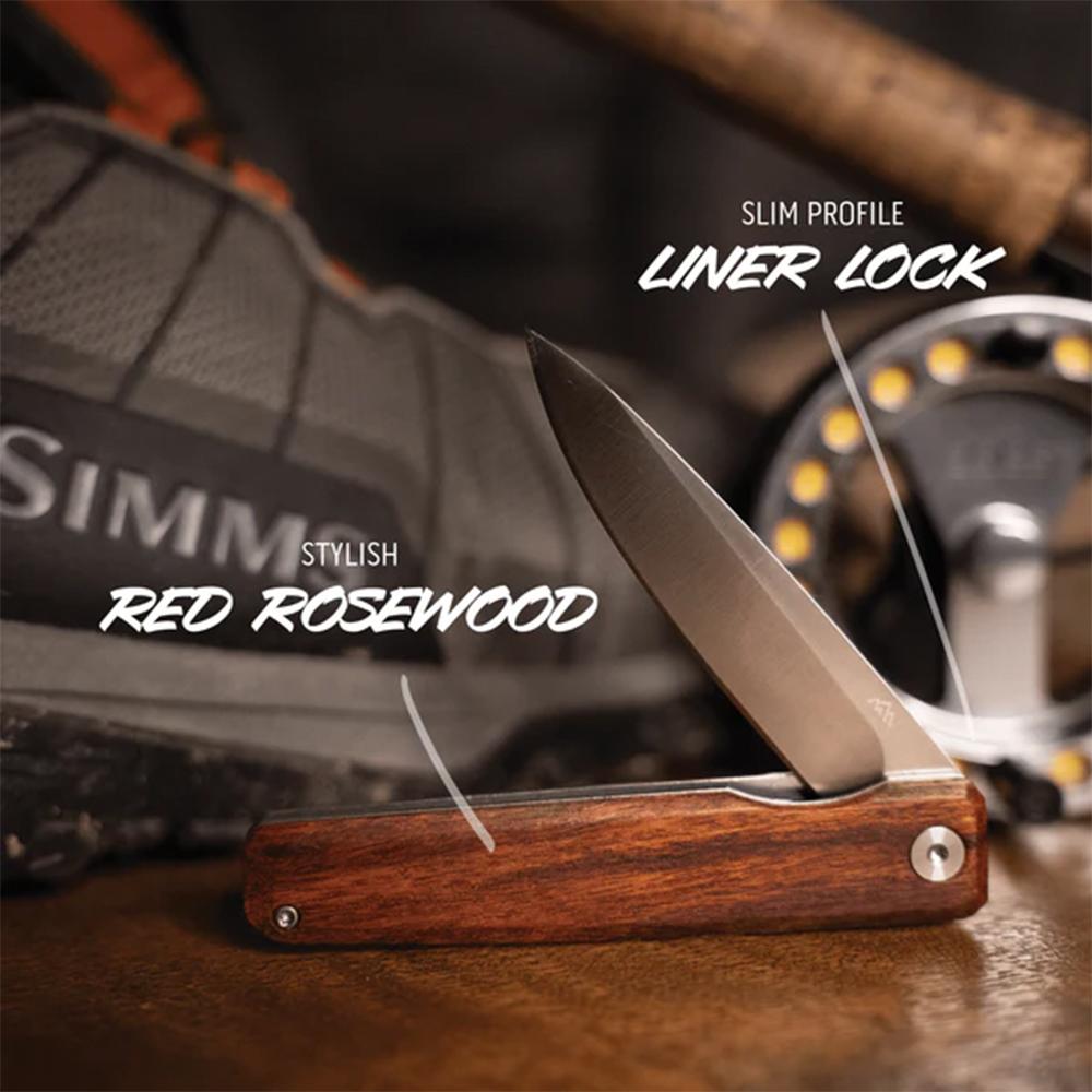 Outdoor Edge Peleus Folding Knife 3-3/10" Clip Point Blade Wood