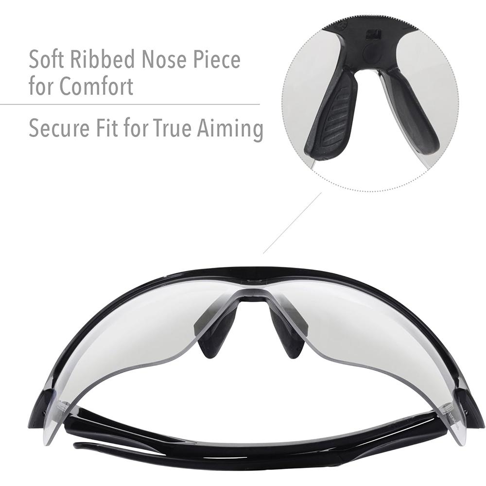 Westchester Protective Gear DBA PIP Global Safety Howard Leight UVEX Acadia Shooting Glasses Black with Clear Lens