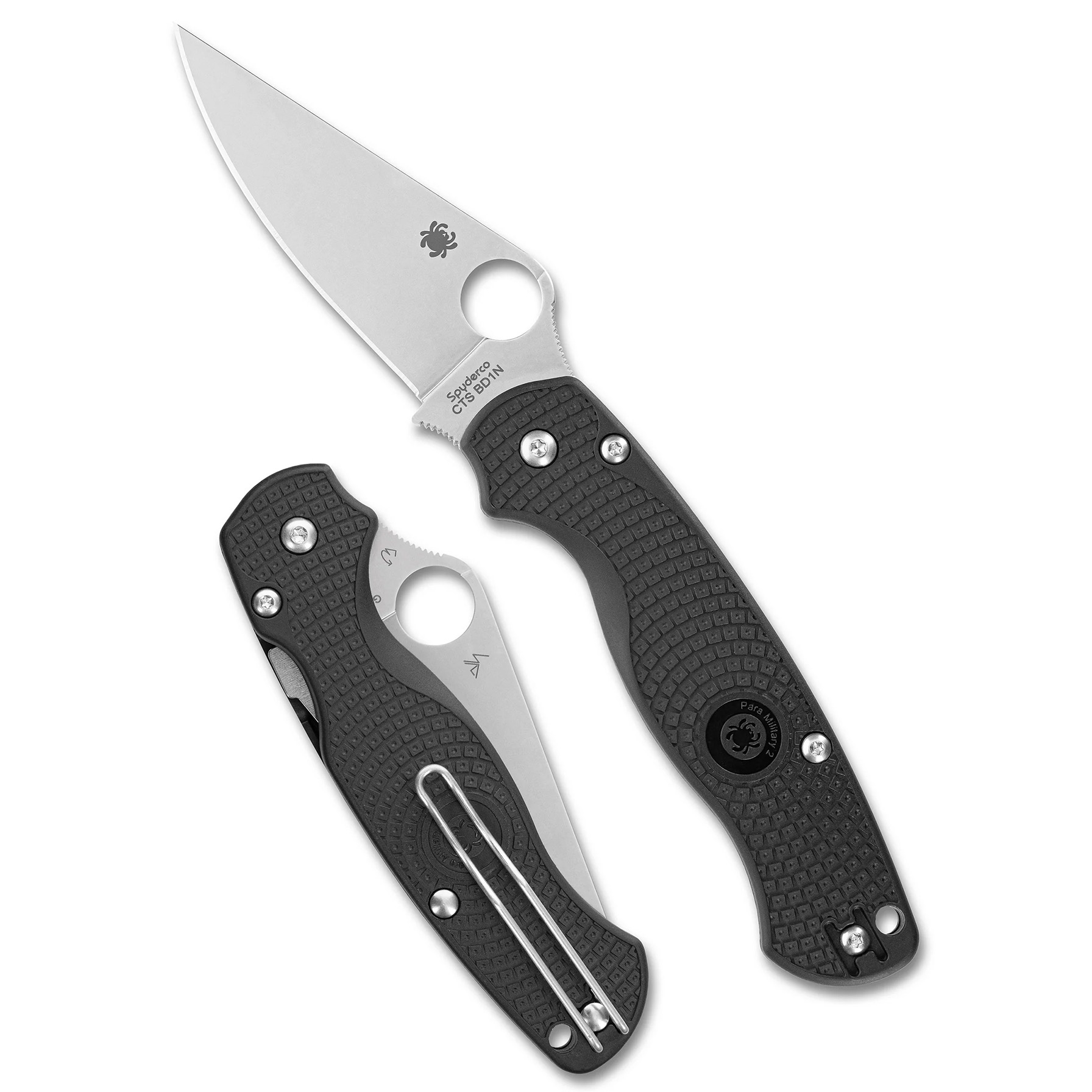 SPYDERCO PARA MILITARY 2 LW BLK/SLV