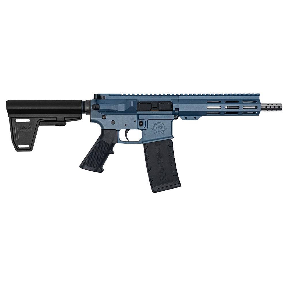 10 Ring GLFA 223 Wylde Braced Pistol .223 Wylde 30rd Magazine 7.5" Stainless Steel Barrel Blue Titanium Finish