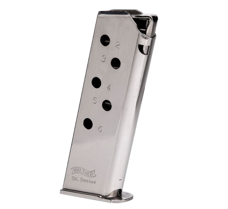 Walther PPK Magazine .380 ACP Nickel 6/rd