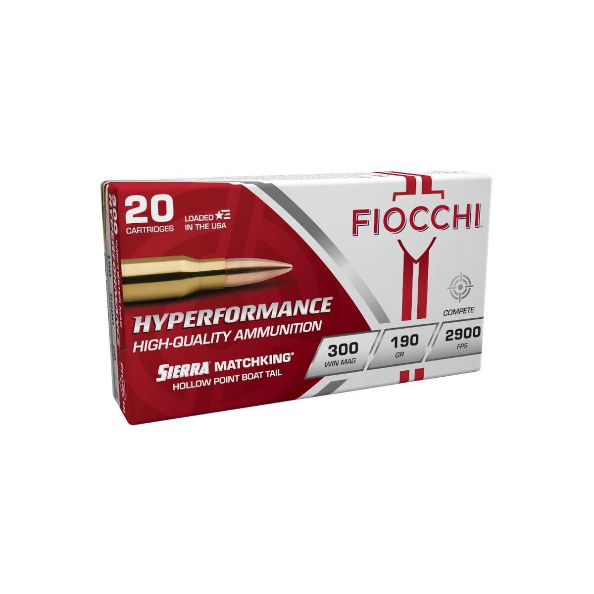 Fiocchi Hyperformance Match Rifle Ammunition 300 Win Mag 190gr OTM 2900 fps 20/ct