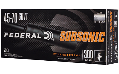 Federal Fusion Subsonic Rifle Ammunition .45-70 Govt 300gr SP 1000 fps 20/ct