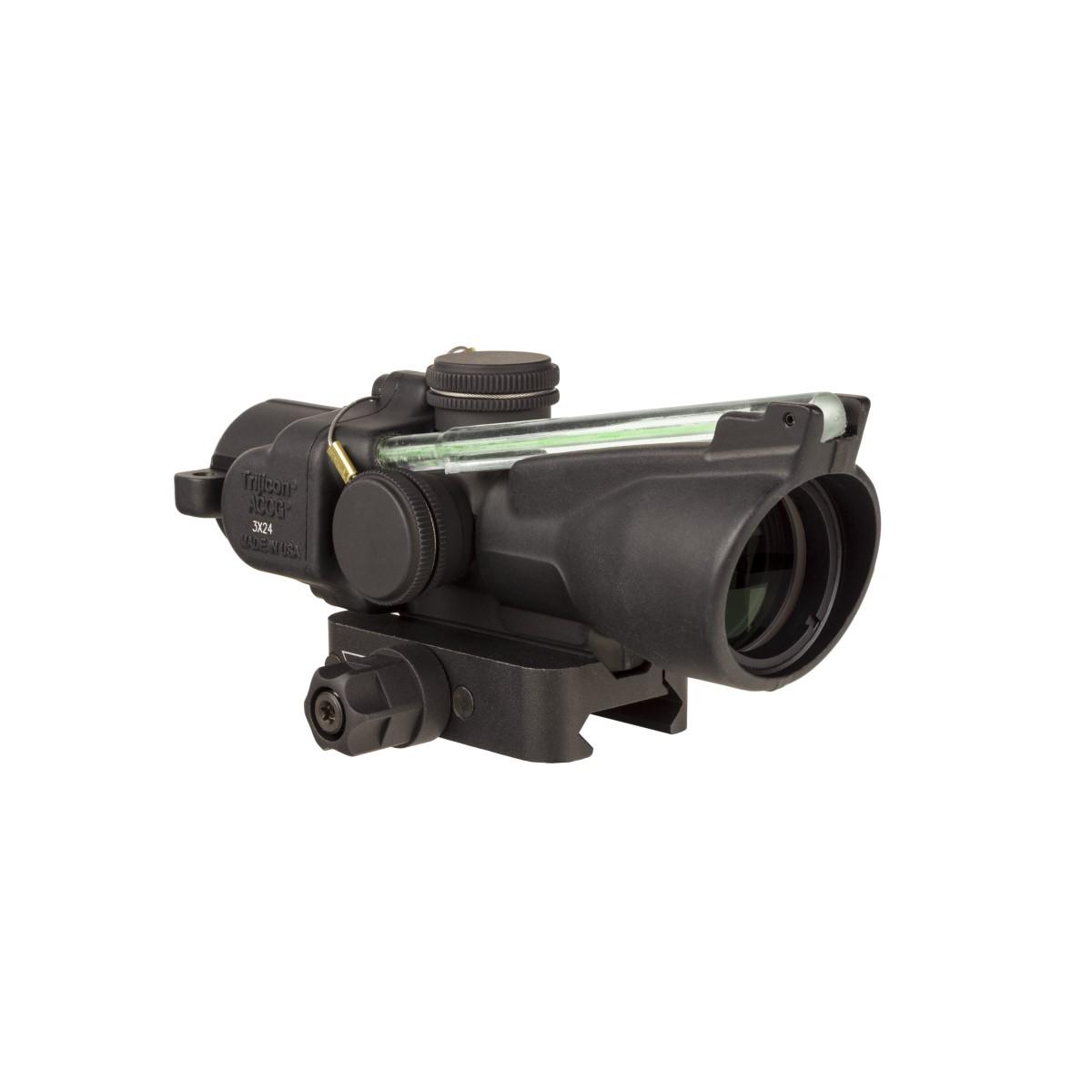 TrijiconInc. Trijicon Compact ACOG 3x24 Rifle Scope Low Height Green Horseshoe/Dot .223/55gr. Illuminated Black