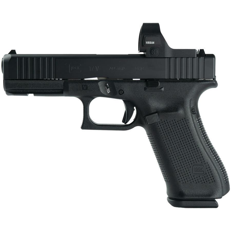 Glock V-Series Model 17 Handgun 9mm Luger 17rd Magazines (3) 4.5" Barrel Viridian RFX35 Black Cerakote Austria