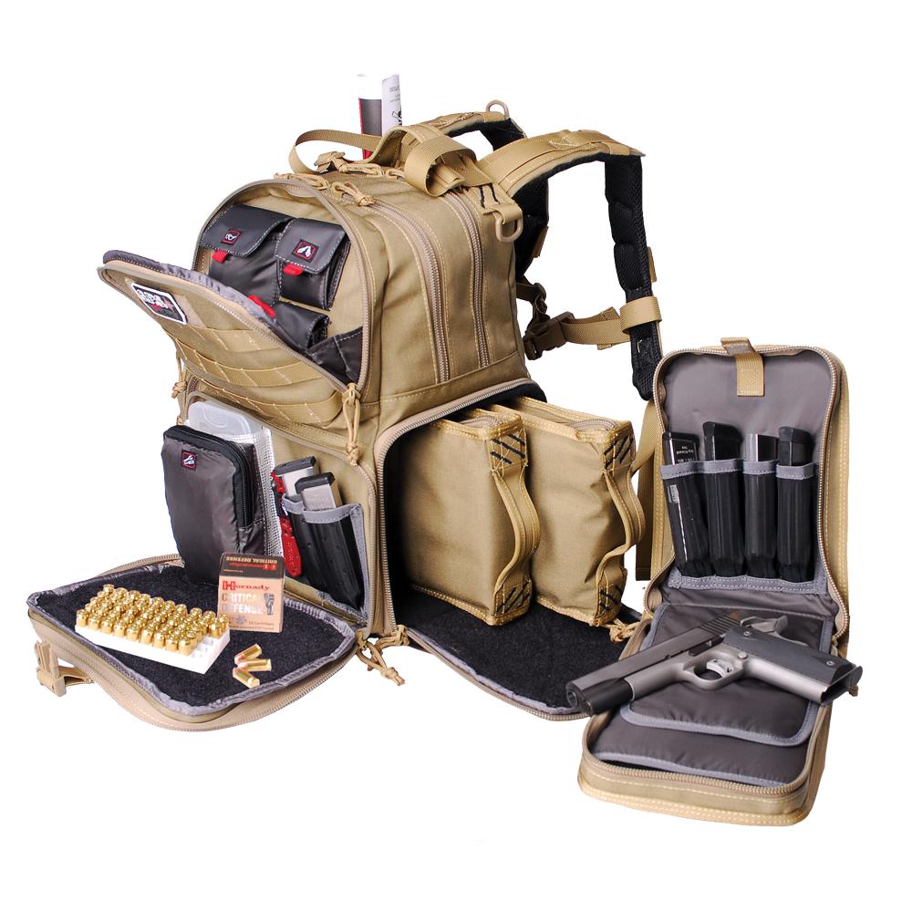 G-Outdoors GPS Tactical Range Backpack Holds 3 Handguns Black
