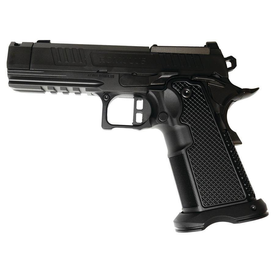 Alpha Foxtrot AF1911-Romulus MOS Adapter Handgun 9mm Luger 17(1) & 20rd(1) Magazines 3.5" Comp Threaded Barrel DLC Black