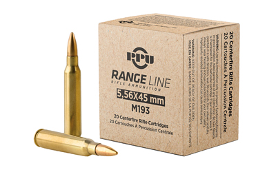 TRZ Trading Inc. PPU RangeLine Rifle Ammunition 5.56X45 NATO 55gr FMJBT 3240 fps 20/rd