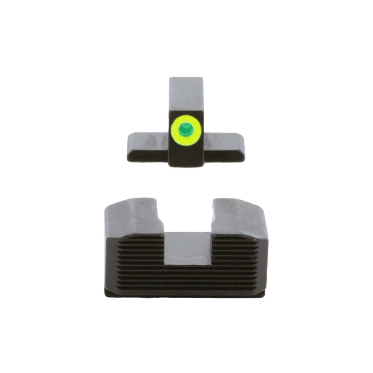 Ameriglo Green Tritium LumiGreen Outline Front Black Serrated Rear Hellcat OSP