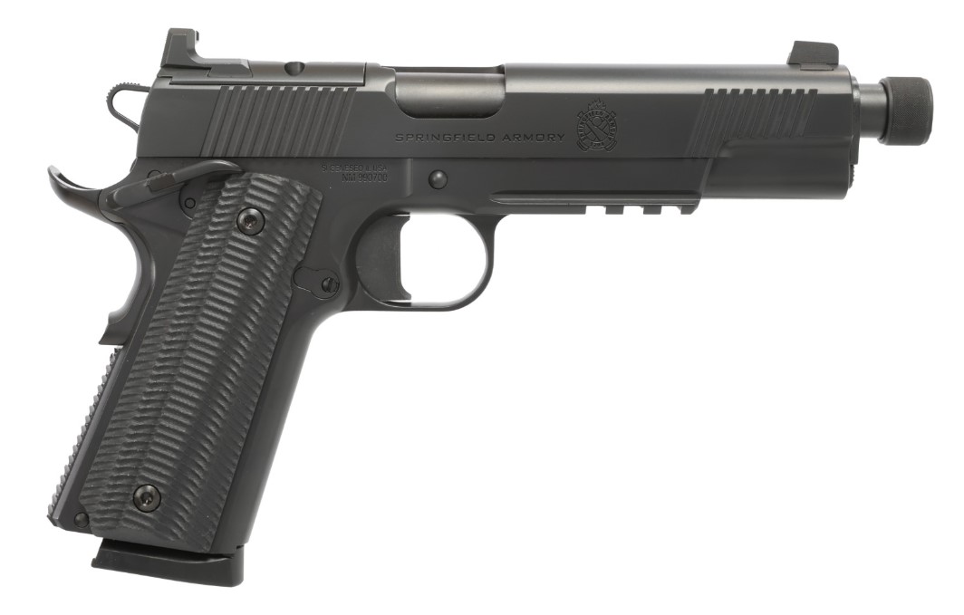 Springfield Armory 1911 Operator AOS Handgun .45 Auto 8rd Magazine(2) 5.75" Threaded Barrel Black Cerakote