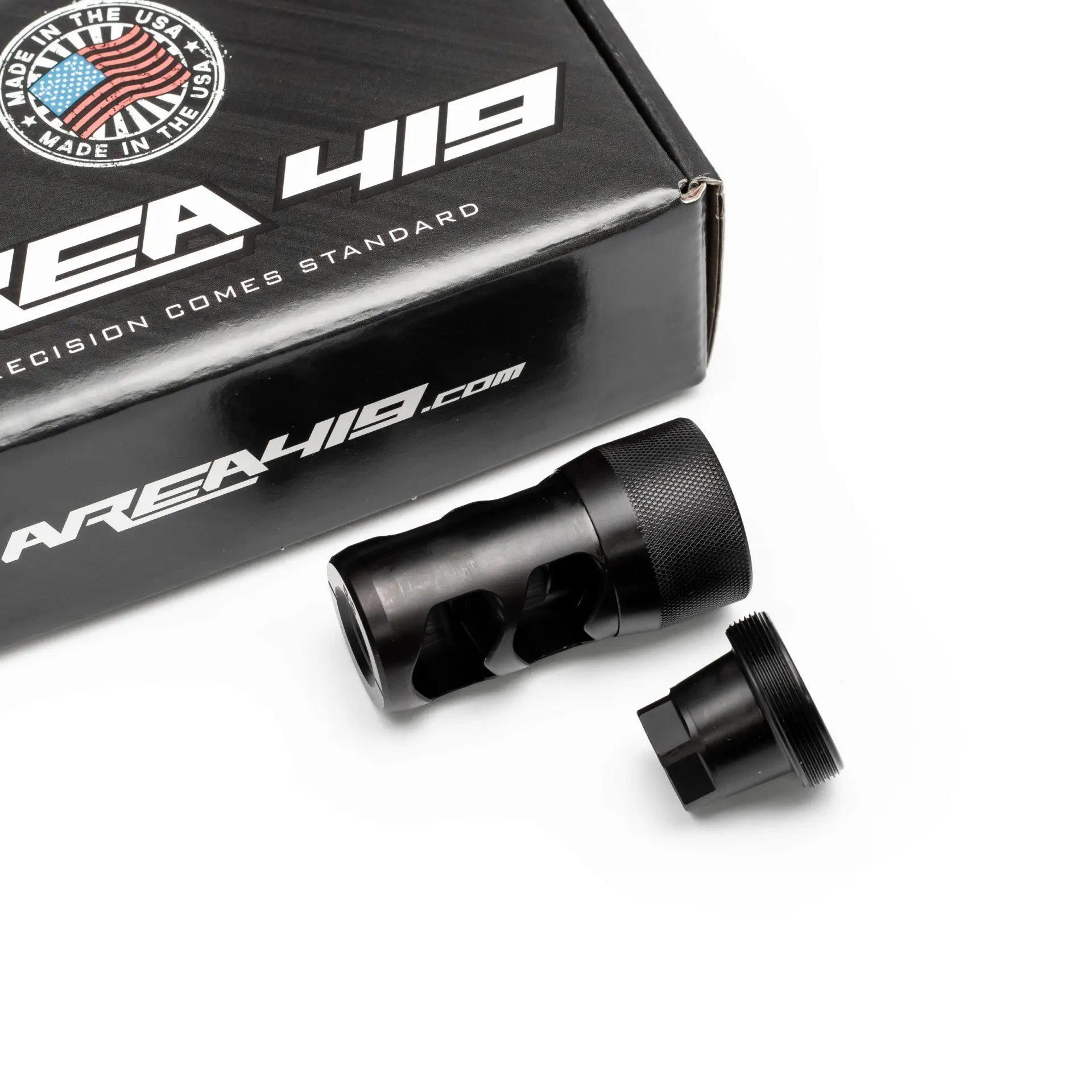 Area 419 Hellfire 2P-Self Timing Muzzle Brake w/ Adapter 9mm 1/2-28