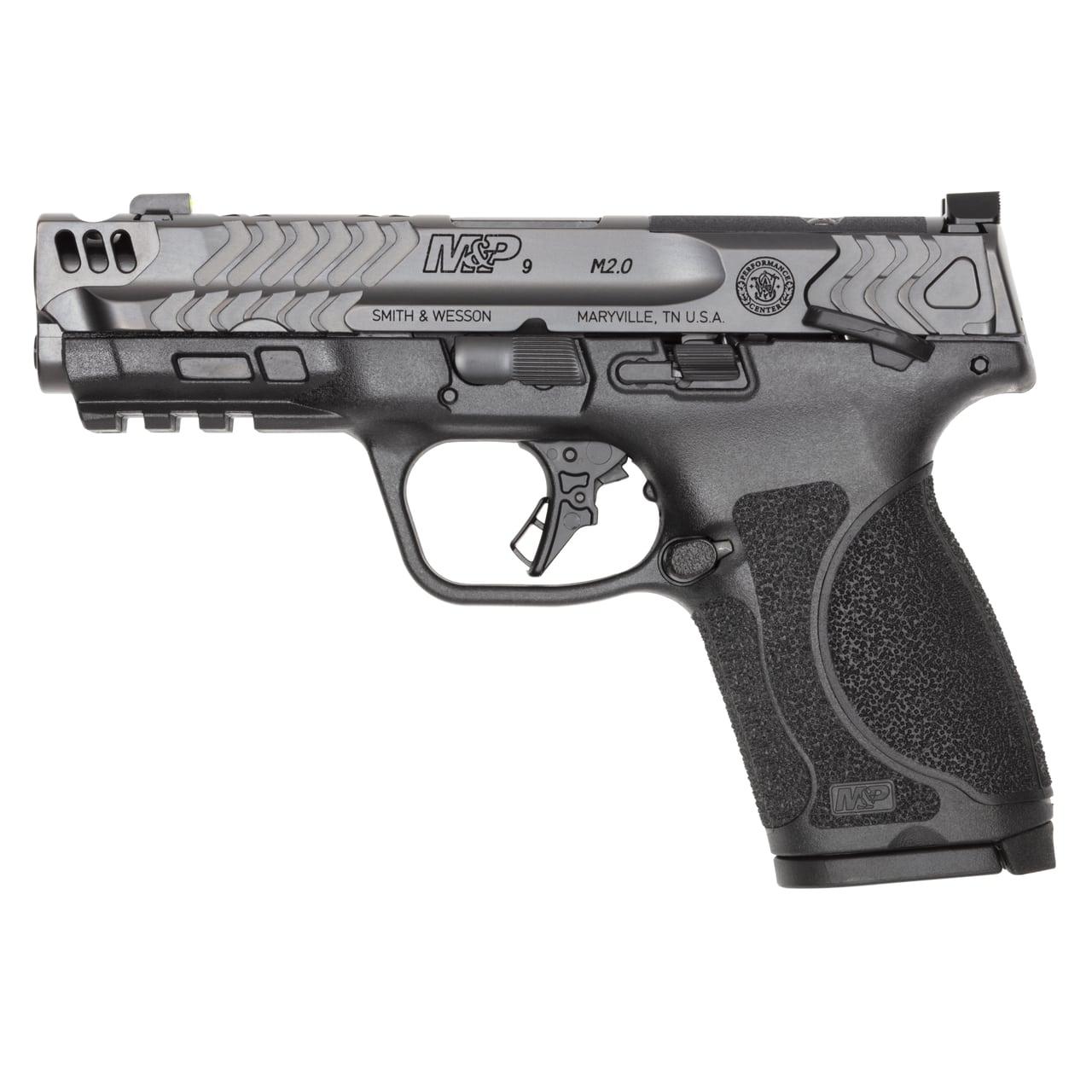Smith & Wesson Inc. S&W PC M&P 9 M2.0 Compact Carry Comp OR Handgun 9mm Luger 10rd Magazines(2) 4.25" Barrel Thumb Safety Black/Gray