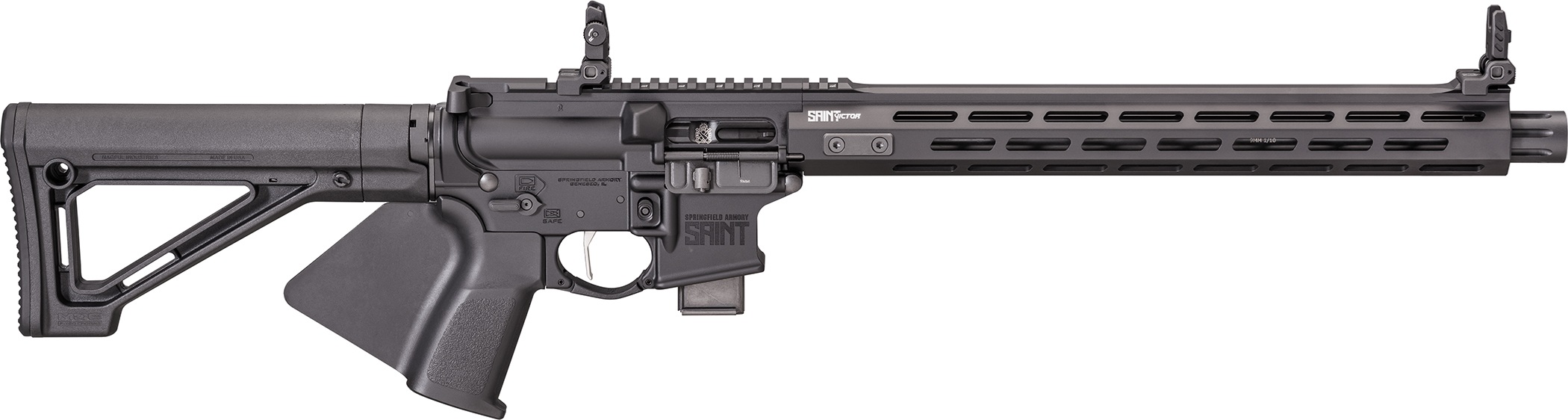 Springfield Armory Saint Victor Carbine Rifle 9mm Luger 10rd Magazine 16" Barrel Black CA Compliant