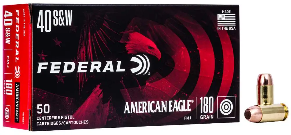 Federal Cartridge Co. American Eagle Handgun Ammunition .40 S&W 180 gr FMJ 1000 fps 50/ct