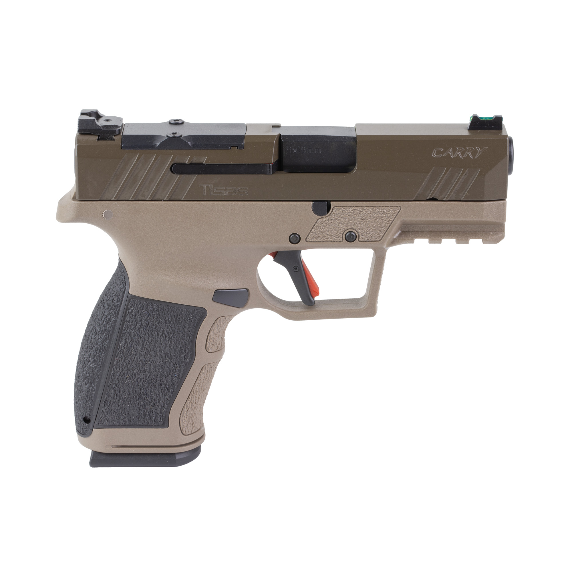 Tisas PX-9 Carry FDE Handgun 9mm Luger 15rd Magazines(2) 3.5'' Barrel FDE Thumb Safety