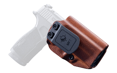 Mission First Tactical Leather Hybrid IWB/OWB Holster for Sig Sauer P365-XMacro Brown Ambi