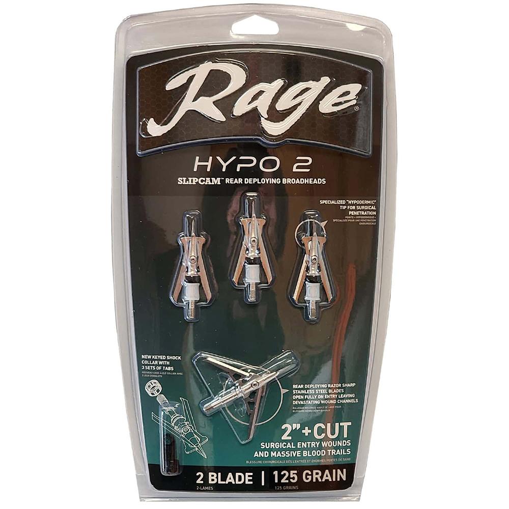 Feradyne Outdoors Rage Hypo 2 Broadheads 125 gr 2'' 4/ct