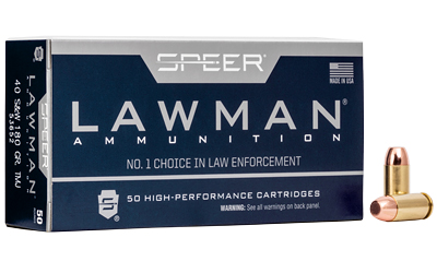 Cci Speer Lawman Handgun Ammunition .40 S&W 180gr TMJ 1000 fps 50/ct