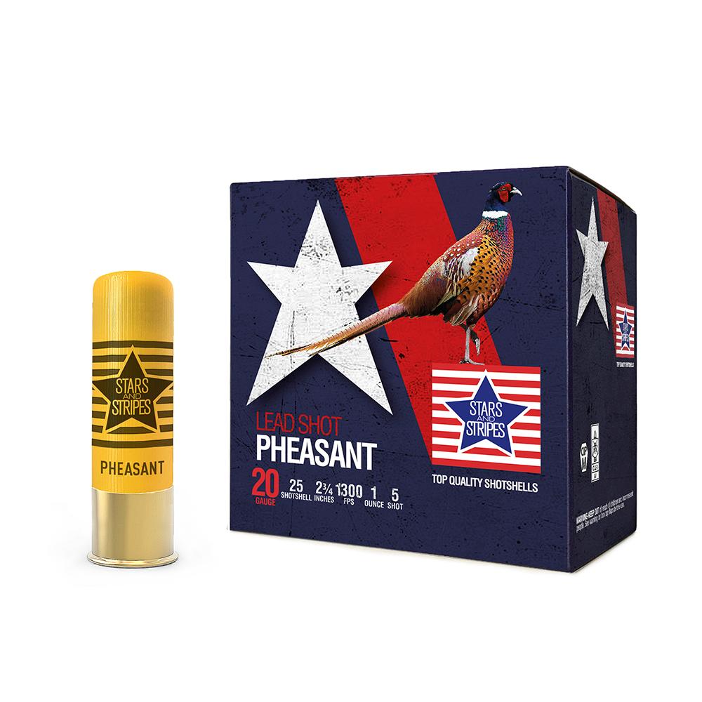 TRZ Trading Inc. PPU Stars & Stripes Pheasant Load Shotshells 20ga 2-3/4'' 1oz 1300 fps #5 25/ct