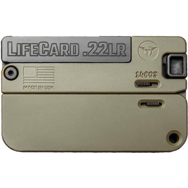 Trailblazer Firearms LifeCard .22 LR Single Action Pistol - Polymer Handle Noveske Bazooka Green
