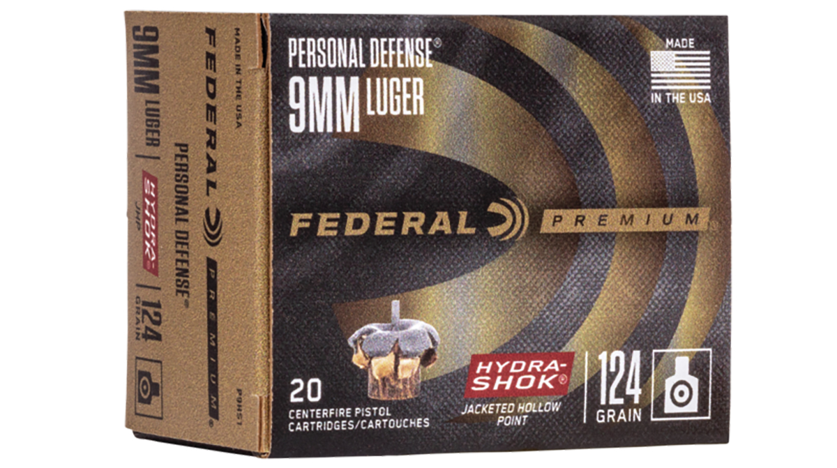 Federal Premuim Personal Defense Handgun Ammunition 9mm Luger 124 gr JHP 1120 fps 20/ct