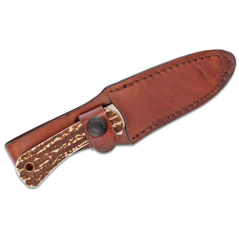Battenfeld Knives Schrade Uncle Henry 301UH Fixed Knife 3-1/8" Drop Point Blade Brown with Leather Sheath