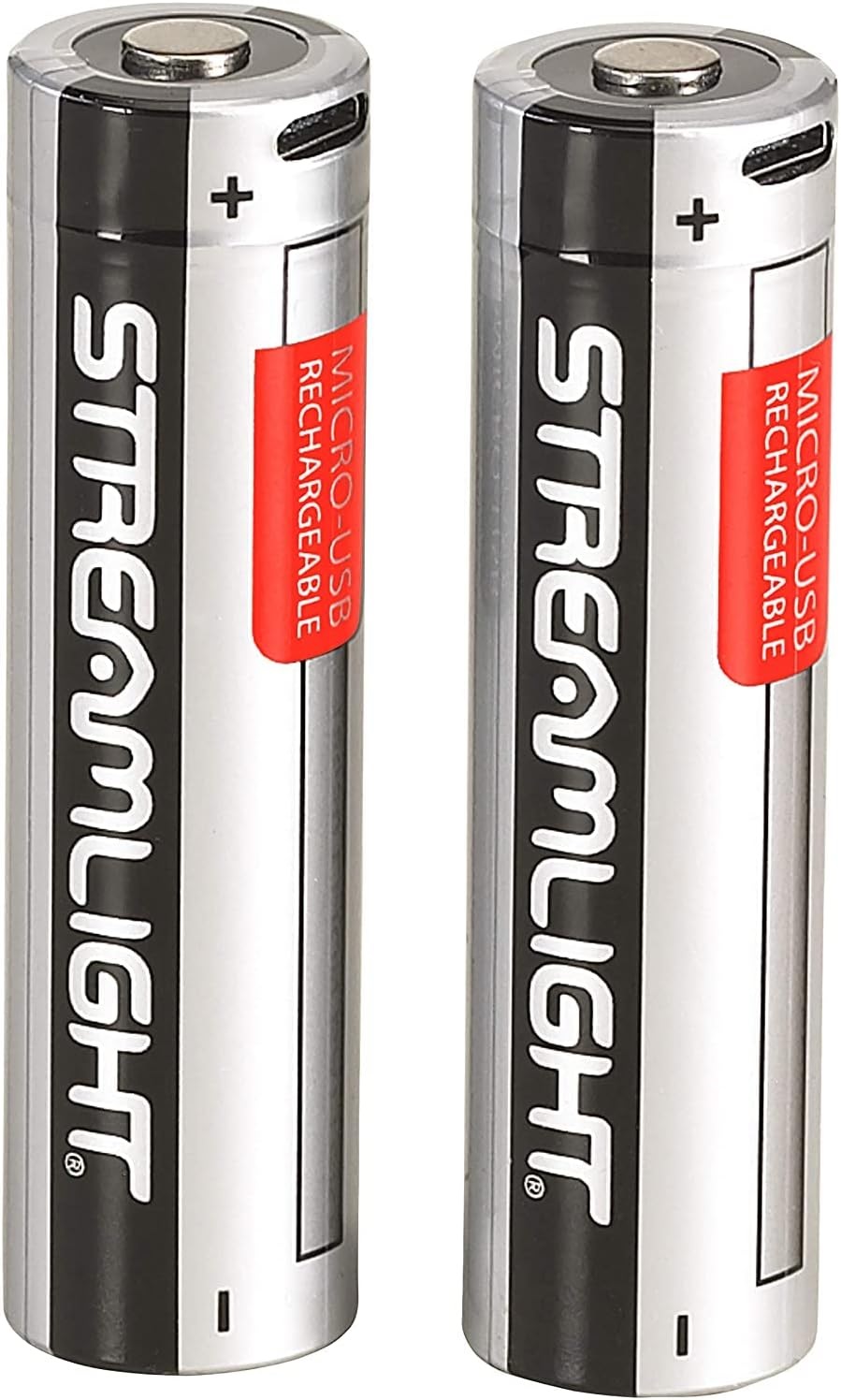 Streamlight 18650 USB Rechargeable Lithium Ion Battery with Integrated Micro-USB Charge Port - 2/pk