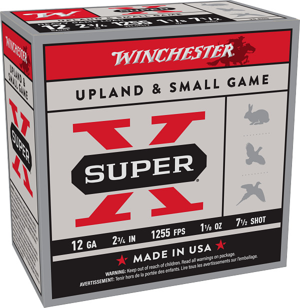 Winchester Super-X Heavy Game Shotshells 12 ga 2-3/4" 1-1/8 oz 1255 fps #7.5 25/ct