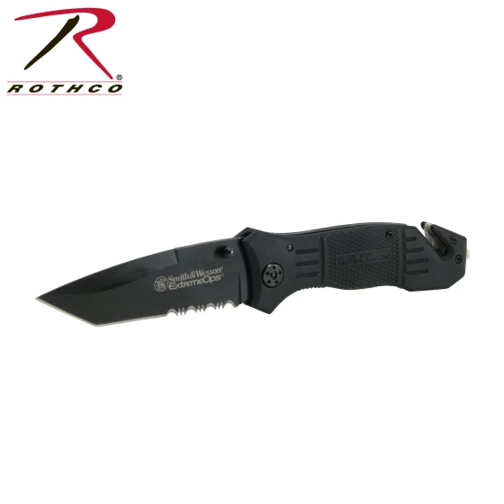 Battenfeld Knives Smith & Wesson Extreme Ops Drop Point Folding Knife 3.3" Blade Black