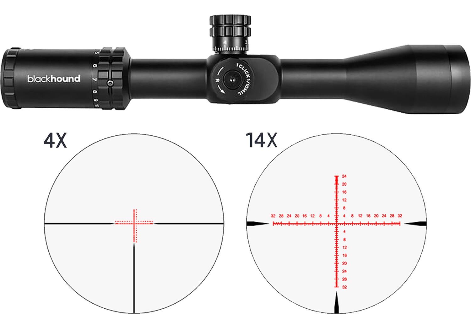 Blackhound Optics BKH SCP GNESIS 4-14X44 30M FFP MOA ASCENT ILUM RET