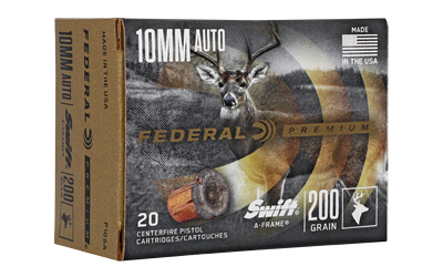 Federal Swift A-Frame Handgun Ammunition 10mm Auto 200gr JHP 1175 fps 20/ct