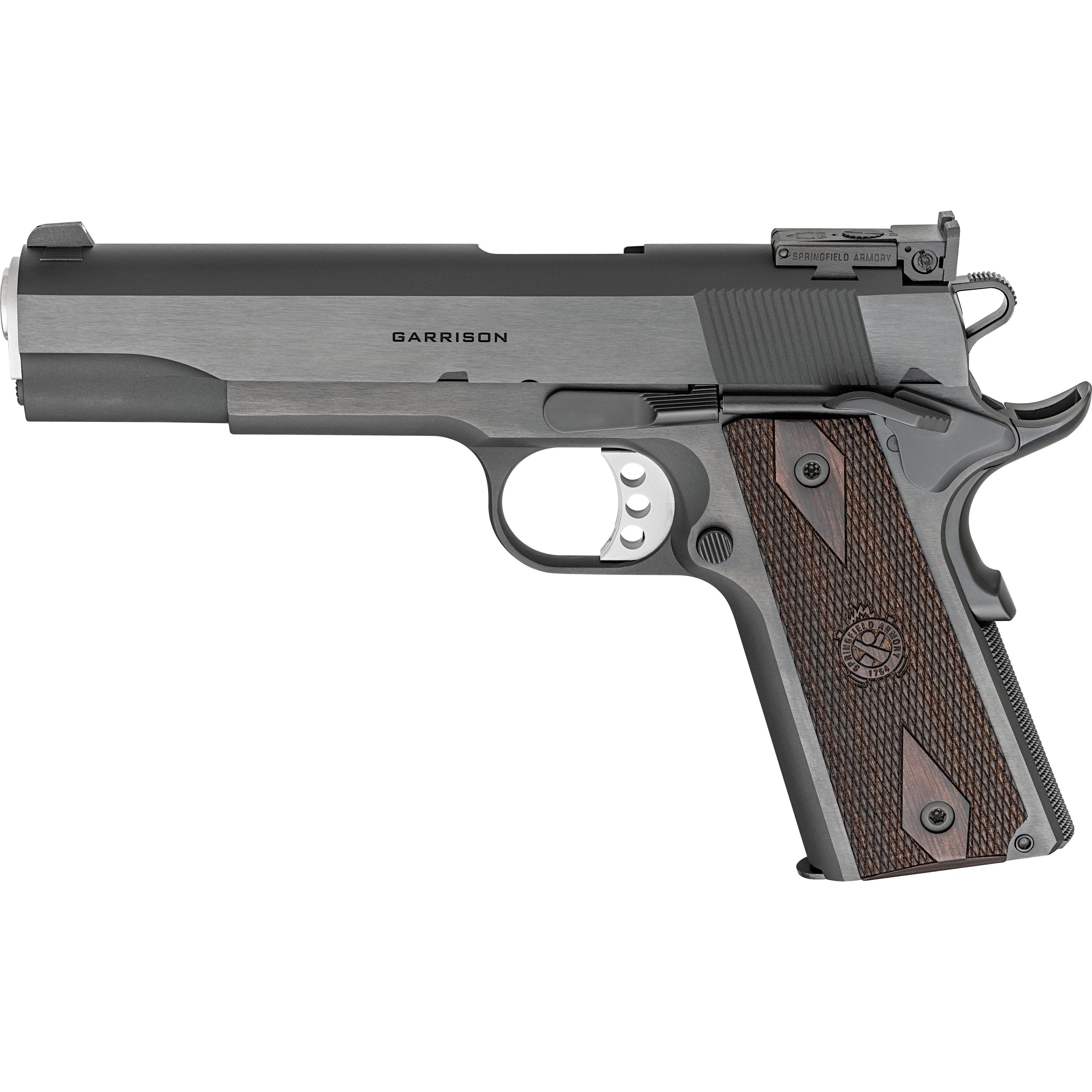 Springfield 1911 Garrison Target Handgun 45 Auto 7rd Magazine 5'' Barrel Adjustable Rear Sight