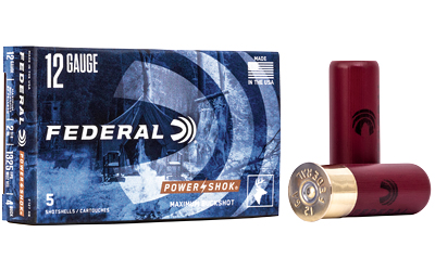 Federal Power-Shok Buckshot Shotshells 12 ga 2 3/4" MAX 27 plts #4B 1325 fps 5/ct