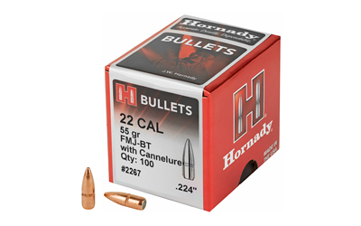 Hornady Traditional FMJ Rifle Bullets .22 cal .224" 55 gr FMJBT CANN 100/ct