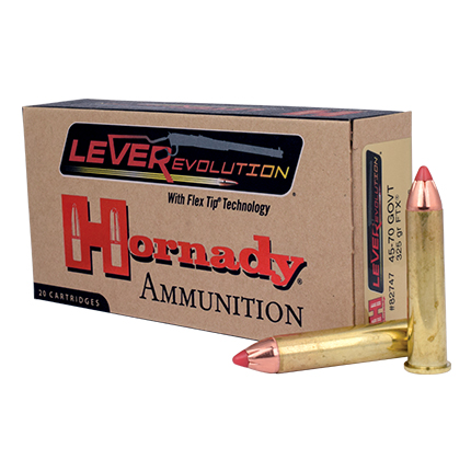 Hornady LEVERevolution Rifle Ammunition .45-70 Gov 325 gr FTX 2050 fps 20/ct