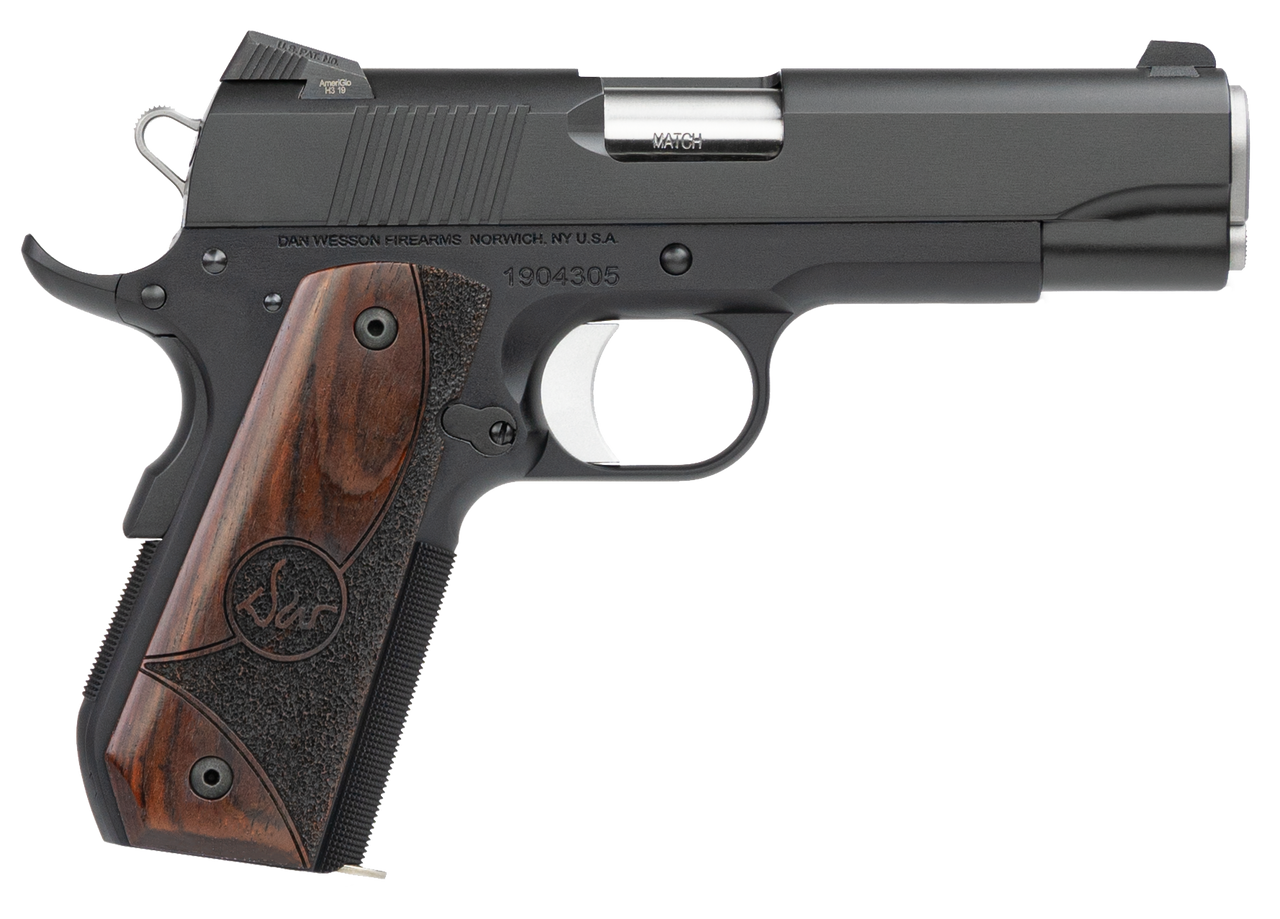DAN WESSON GUARDIAN 9MM PISTOL 4.25" BLACK TRITIUM SIGHTS, WOOD GRIPS 9RD