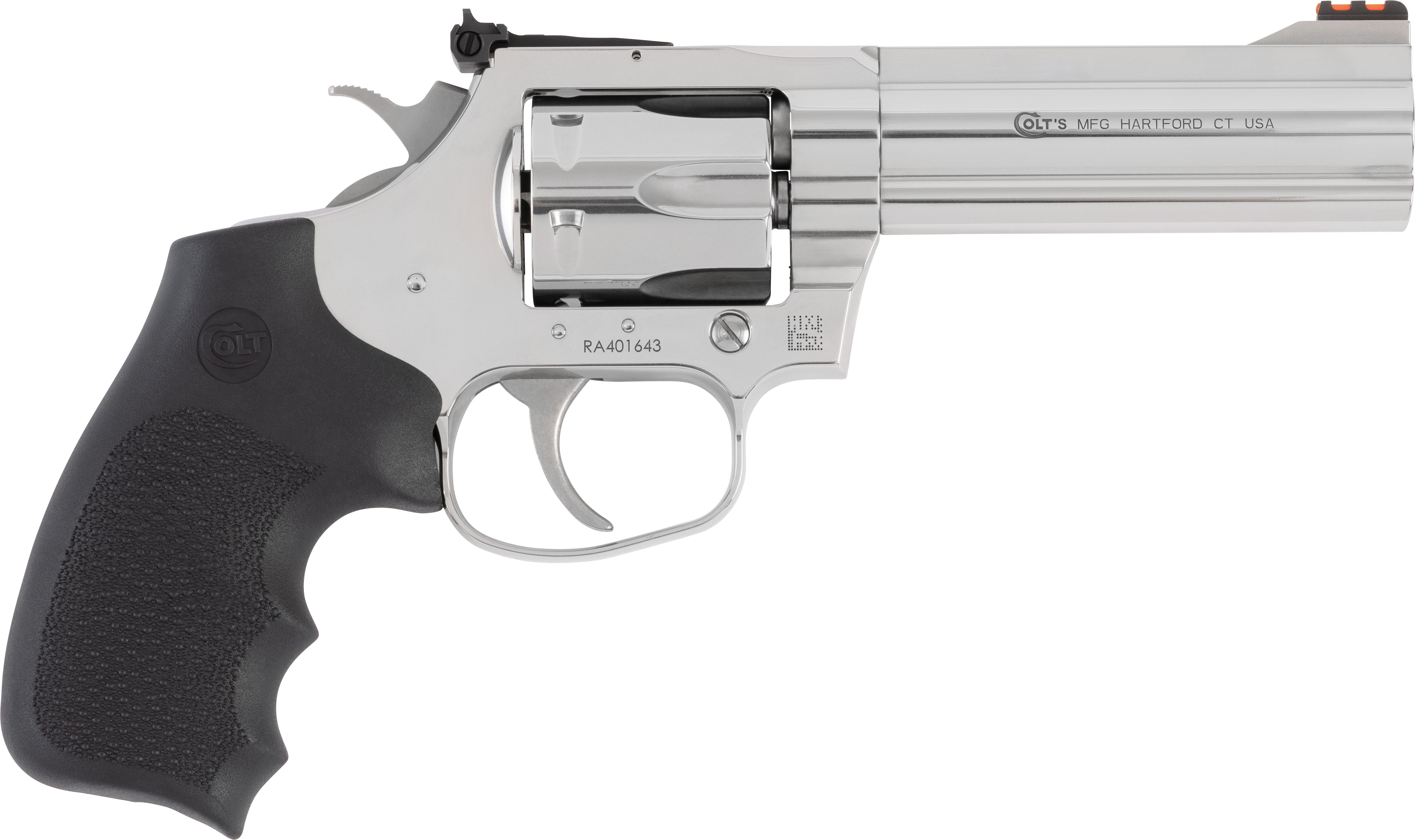 Colt King Cobra Target Stainless Handgun .357 Mag 6rd Capacity 4.25" Barrel DA/SA Enhanced Hogue Rubber Grip