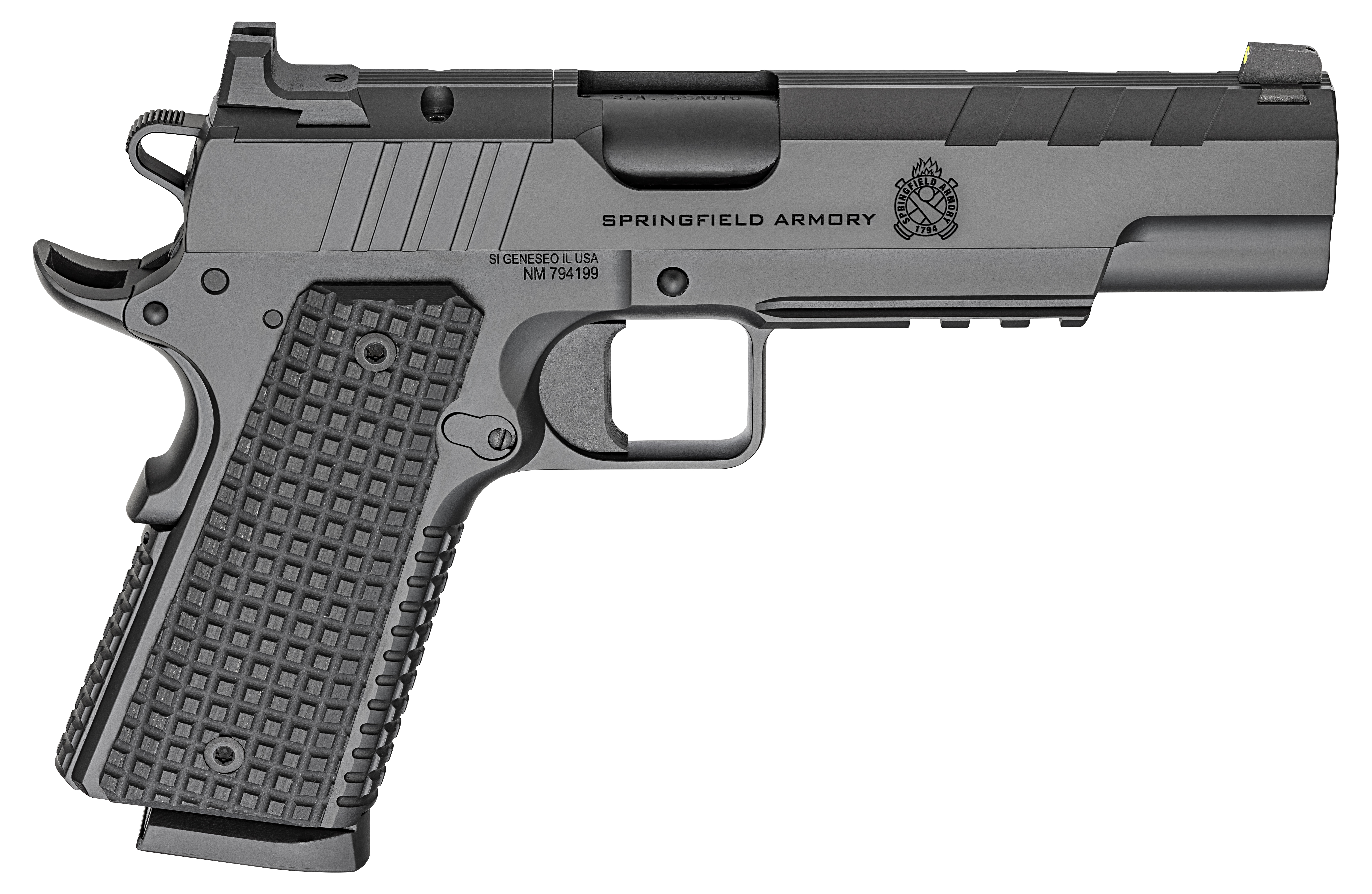 SPRINGFIELD ARMORY EMISSARY BLACK OUT 1911 45ACP 5" BLK 2-8RD AOS OPTC READY