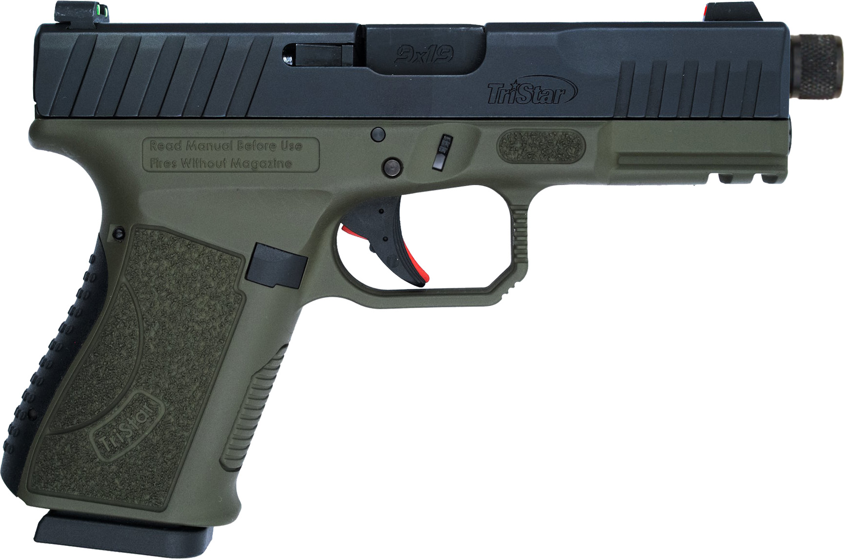 Tristar APOC Handgun 9mm Luger 15rd Magazine(2) 4" Barrel Fiber Optic Sights Black/OD