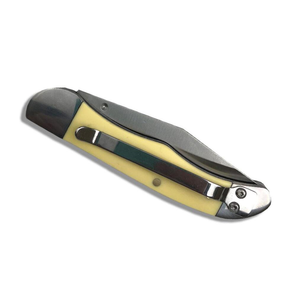 Rock Ridge Outdoors ABKT Roper LL Pecos Delrin Folding Knife 3" Clip Point Blade Yellow