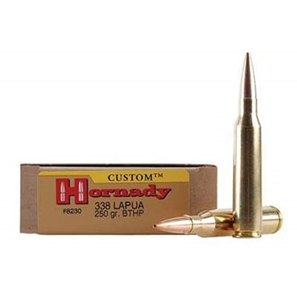 Hornady Match Rifle Ammunition .338 Lapua Mag 250 gr BTHP 2900 fps 20/ct