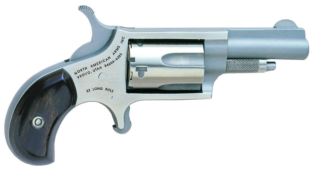 NAA 22LLR Mini Revolver Handgun .22 LR 5rd Capacity 1.63" Barrel Silver with Wood Grip