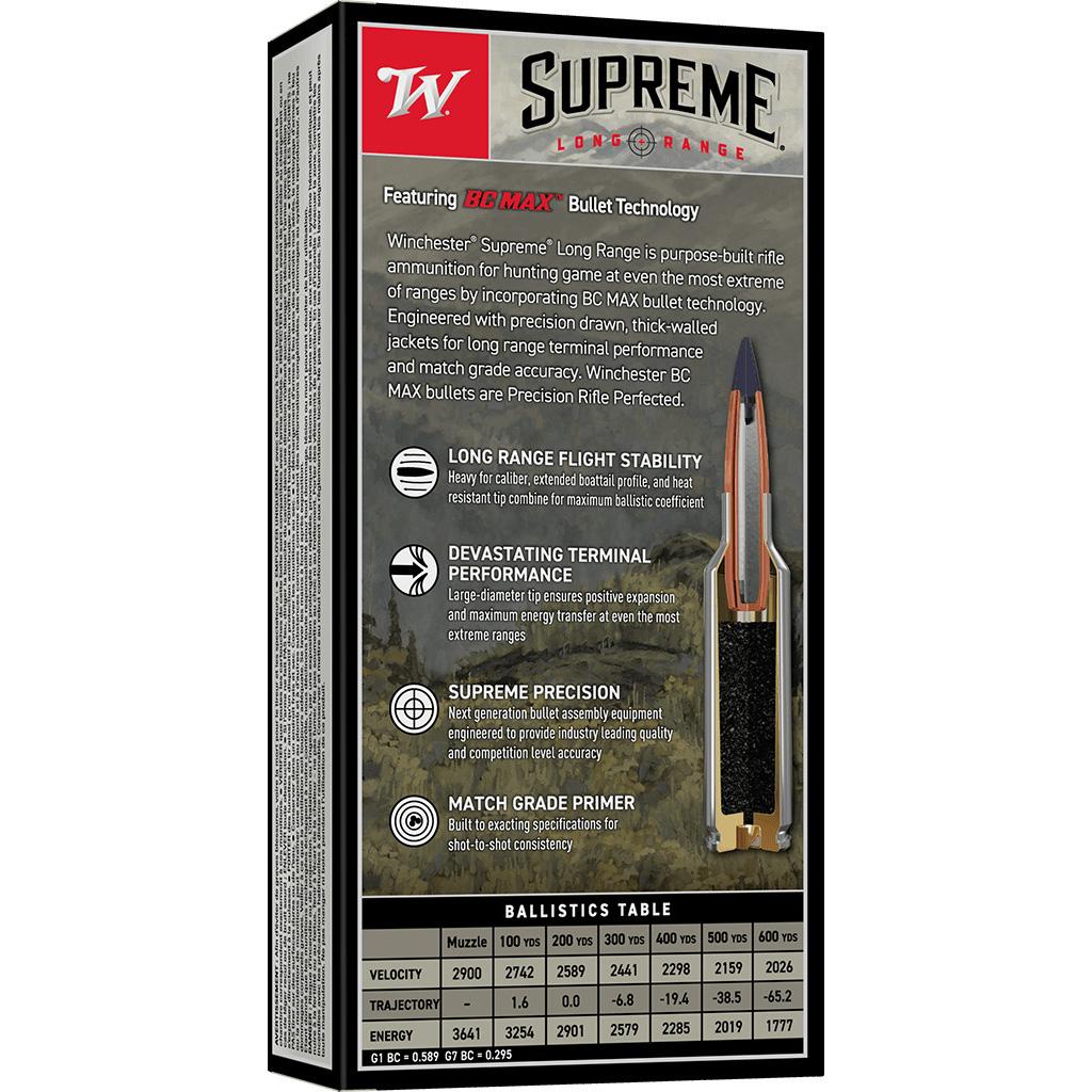 Winchester Supreme Long Range Rifle Ammunition .300 WSM 195gr PT 2900 fps 20/ct