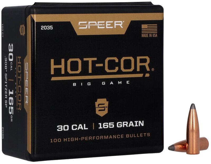 Speer Hot-Cor Rifle Bullets .30 cal .308" 165 gr SSP 100/ct