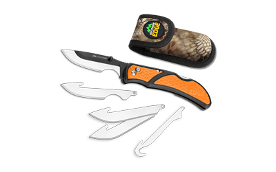 Outdoor Edge RazorCape Folding Knife 3" Drop Point Blades Orange