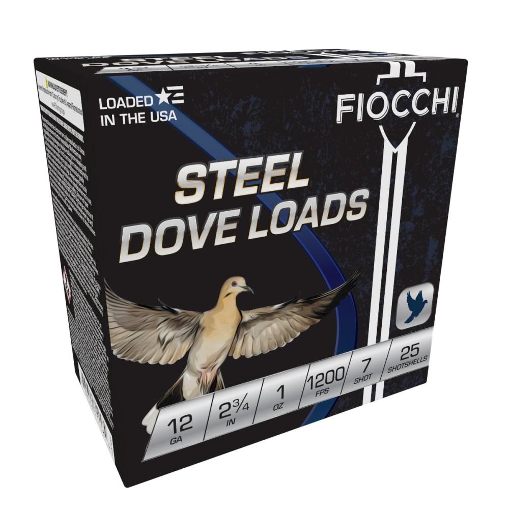 Fiocchi Steel Dove Shotshells 12ga 2-3/4" 1oz 1200fps #7 25/ct