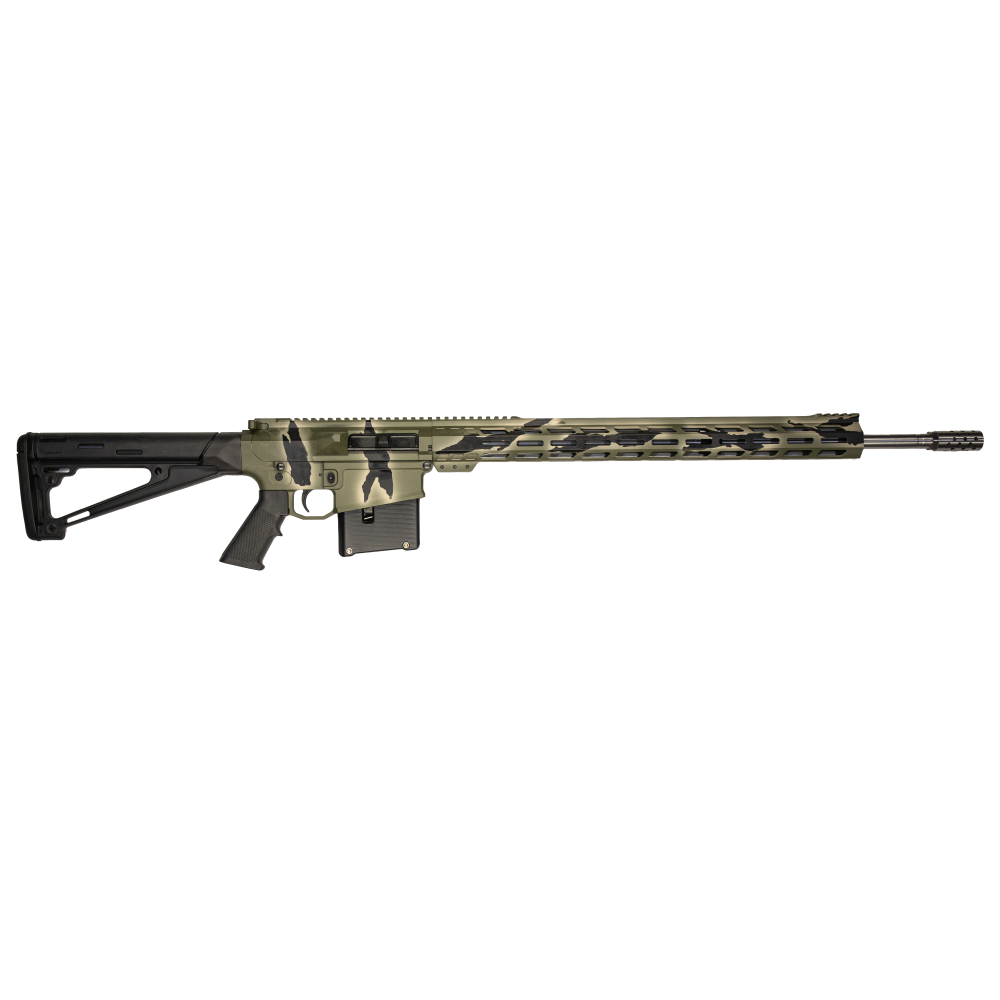 10 Ring GLFA AR Long Action Rifle 6.5 PRC 5rd Magazine 24" Barrel M-LOK Handguard Green Pursuit Cerakote