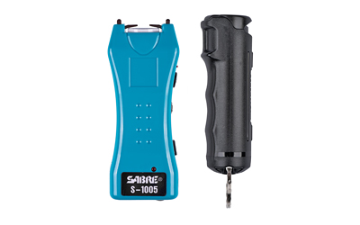 Security Equipment Corporation Sabre Pepper Spray and 2-in-1 Stun Gun Multi-Range Protection Pack Black Teal